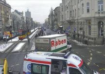 Wypadek na skrzyżowaniu ulic Kościuszki i Struga w Łodzi