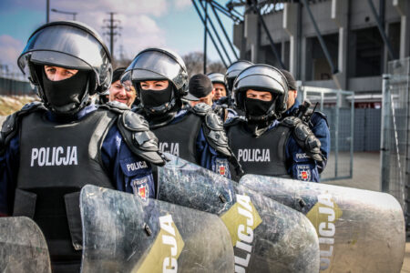 Policja na stadionie widzewa łódź