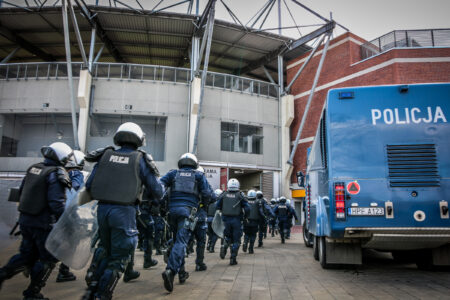 Policja na stadionie widzewa łódź
