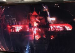 Pozżar katedry Notre Dame - dron