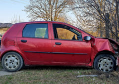 Wypadek samochodu na Ruchliwej w Łodzi