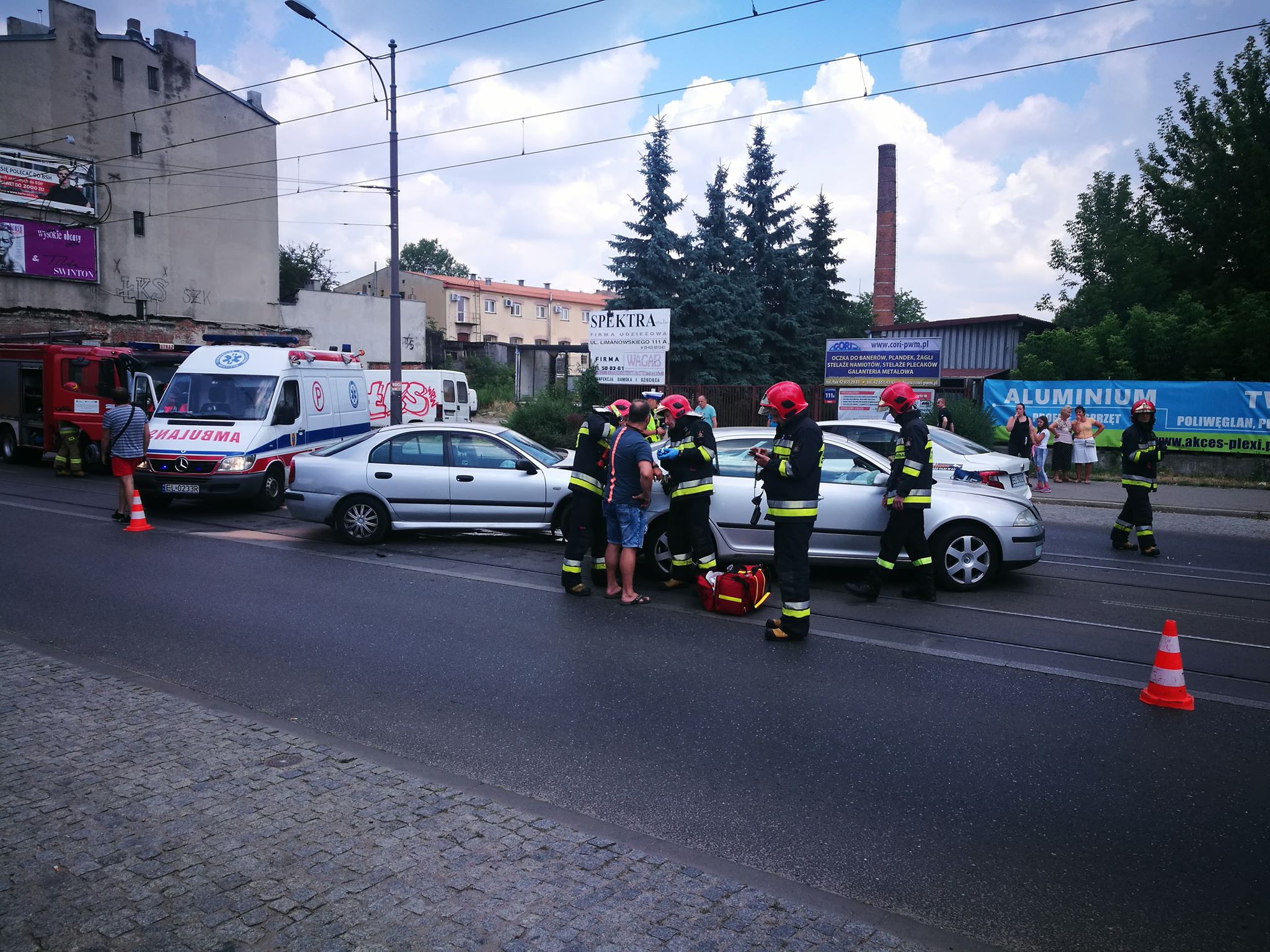 Wypadek na Limanowskiego w Łodzi