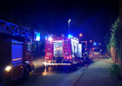 Wóż straży pożarnej wna Basenowej w Łodzi