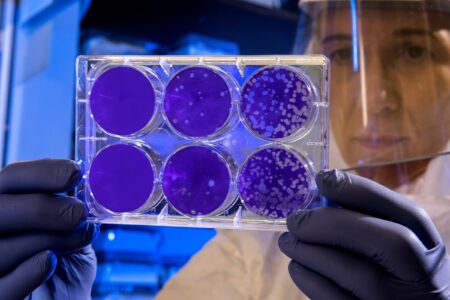 W laboratorium przeglądają wyniki testów wirusowych