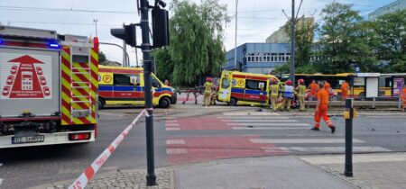 Wypadek k karetki na paderewskiego w łodzi