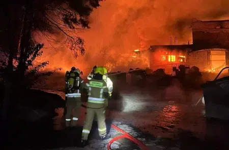 Pożar hali w cyganie