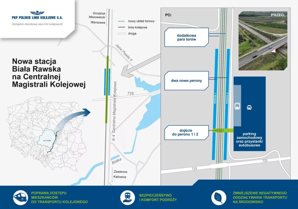 Pociągi zatrzymają się w Białej Rawskiej 1 Nowy przystanek kolejowy w białej rawskiej
