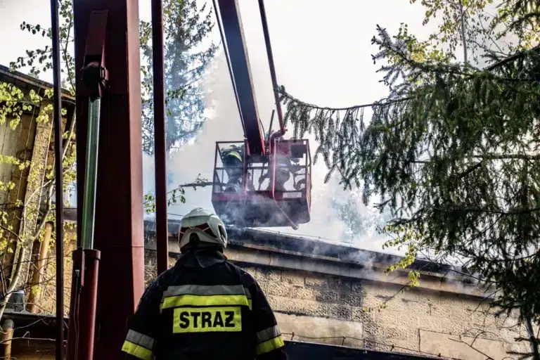 Pożar starego szpitala w Tuszynie