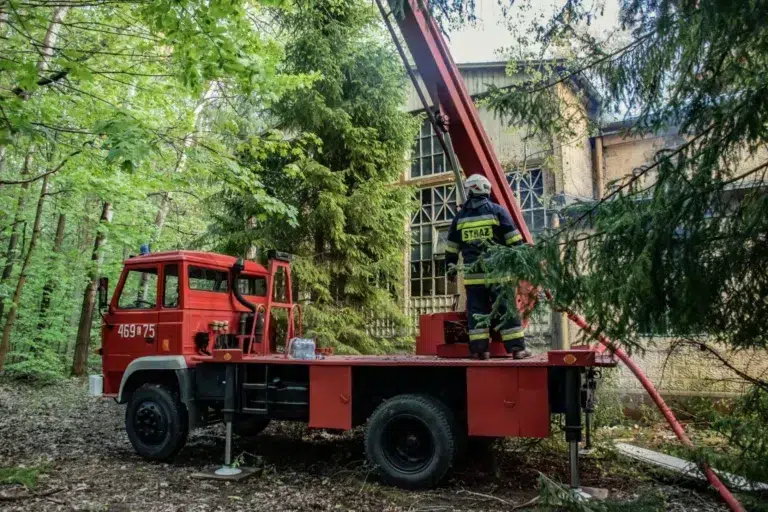 Pożar starego szpitala w Tuszynie