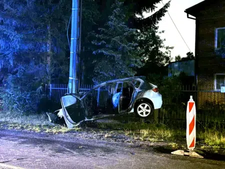 Wypadek na kolumny w łodzi
