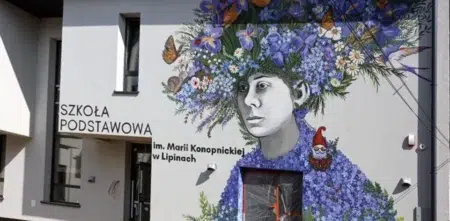 Mural Marii Konopnickiej ozdobą szkoły w Lipinach W lipinach powstał mural marii konopnickiej