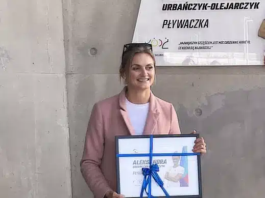 Tablica Aleksandry Urbańczyk-Olejarczyk w Atlas Arenie Tablica aleksandry urbańczykolejarczyk