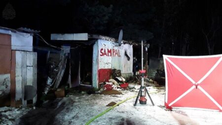 Pożar kontenera biurowego w piotrkowie trybunalskim